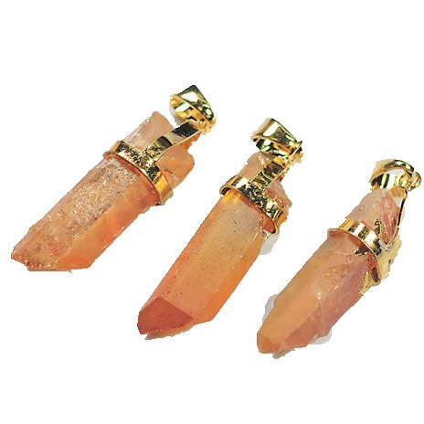 Gold Findings Crystal Pillar Pendant
