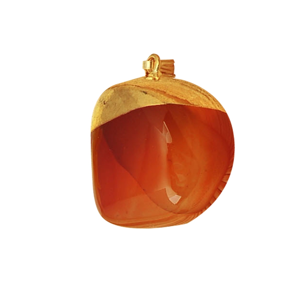 Gold Tumbled Gemstone Pendant