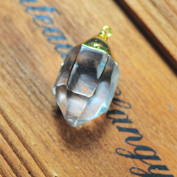 Gold Findings Crystal Pillar Pendant