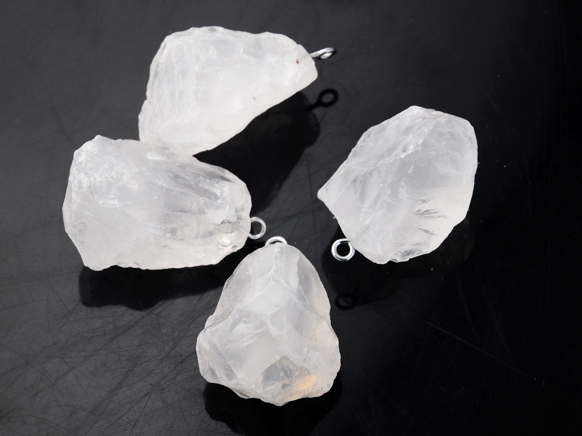 Raw Rock Crystal Nugget Pendant