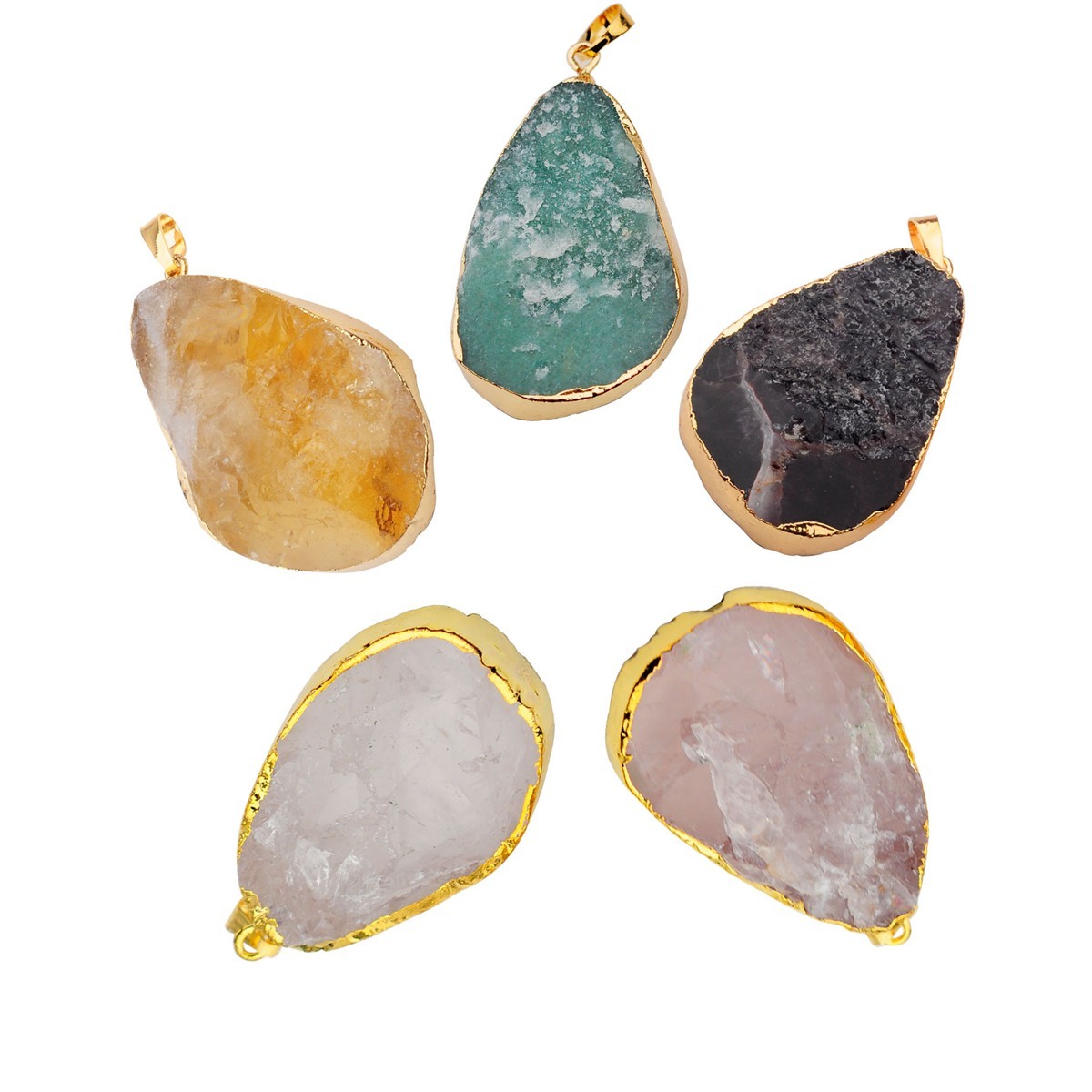 Gilded  Crystal Nuggets Pendant