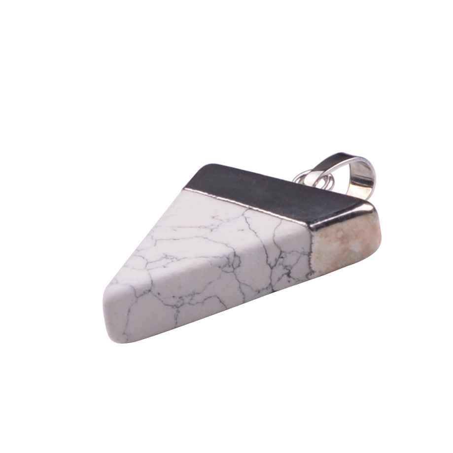 Gold / Silver Triangle Gemstone Pendant 25x30mm