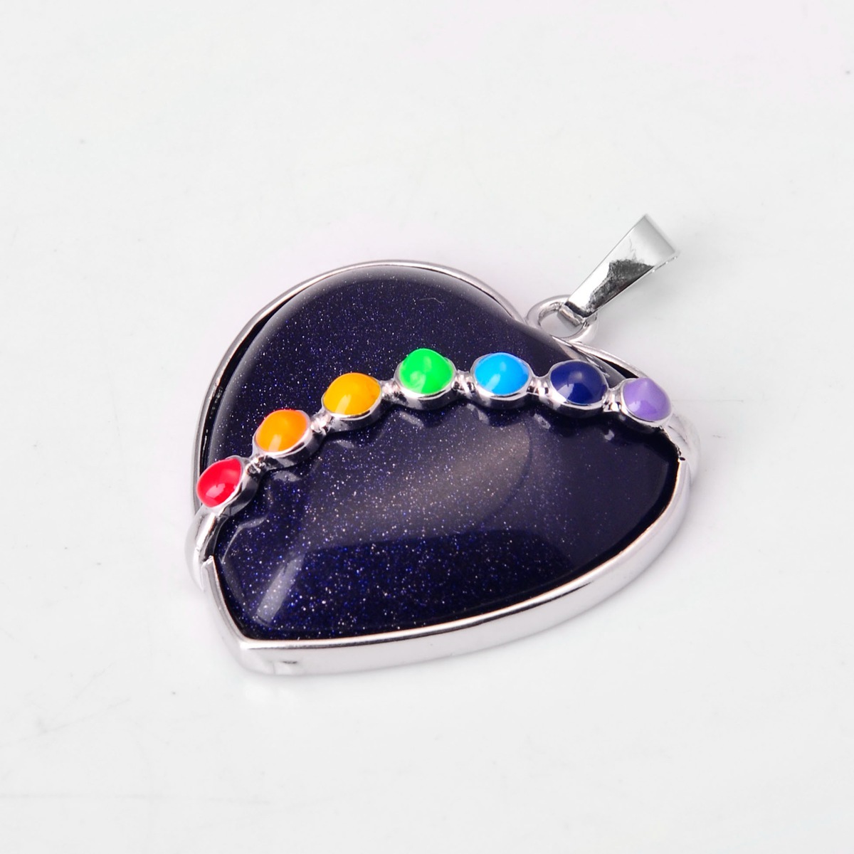 7 Chakra Heart Gemstone Pendant