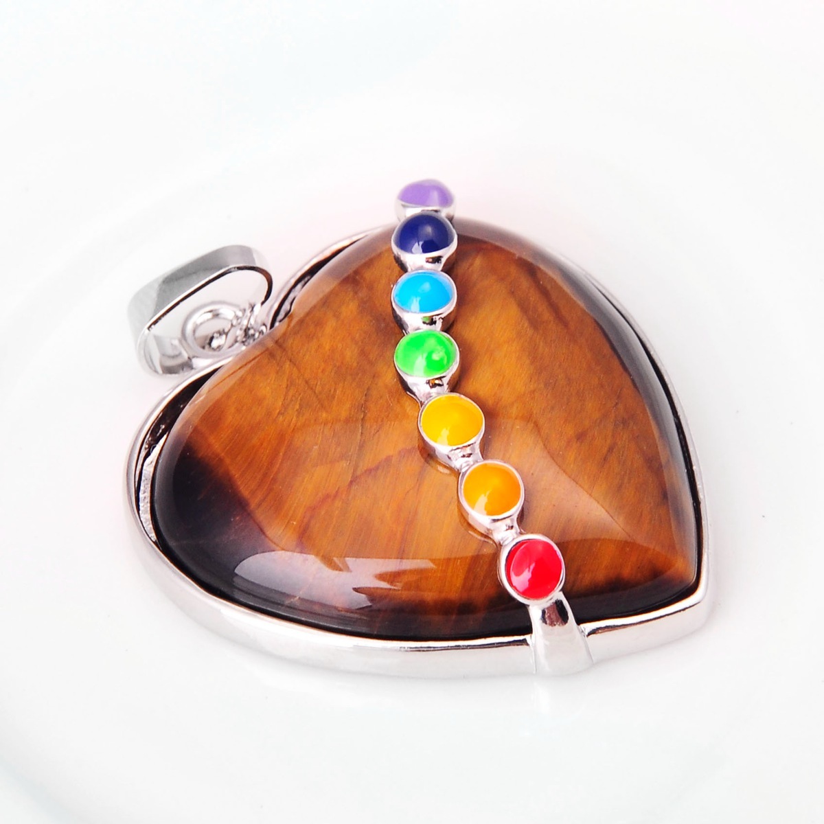 7 Chakra Heart Gemstone Pendant