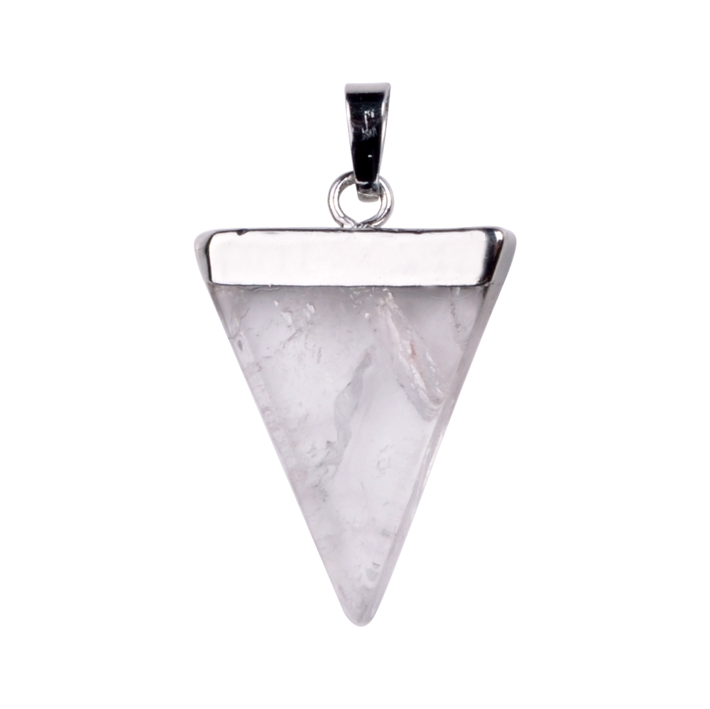 Gold / Silver Triangle Gemstone Pendant 25x30mm