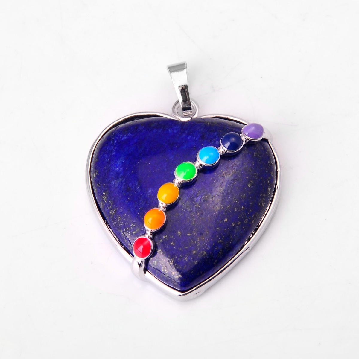 7 Chakra Heart Gemstone Pendant