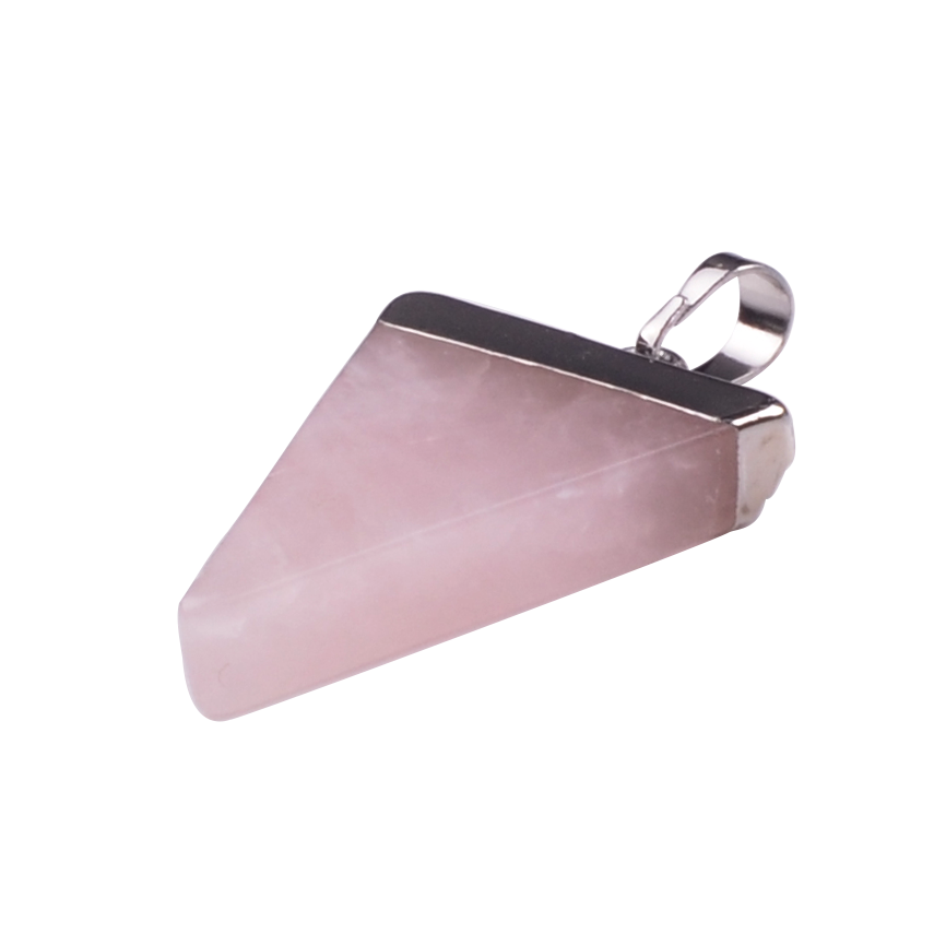 Gold / Silver Triangle Gemstone Pendant 25x30mm