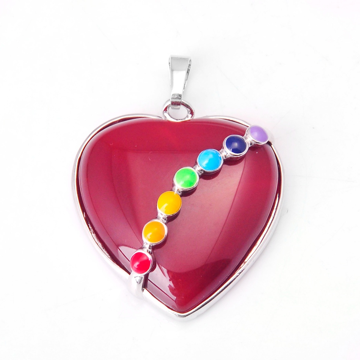 7 Chakra Heart Gemstone Pendant