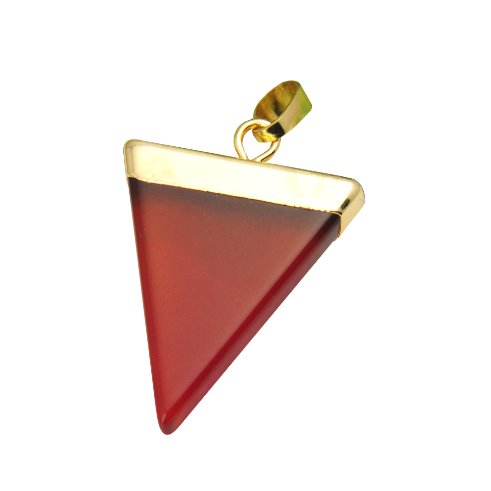 Gold / Silver Triangle Gemstone Pendant 25x30mm