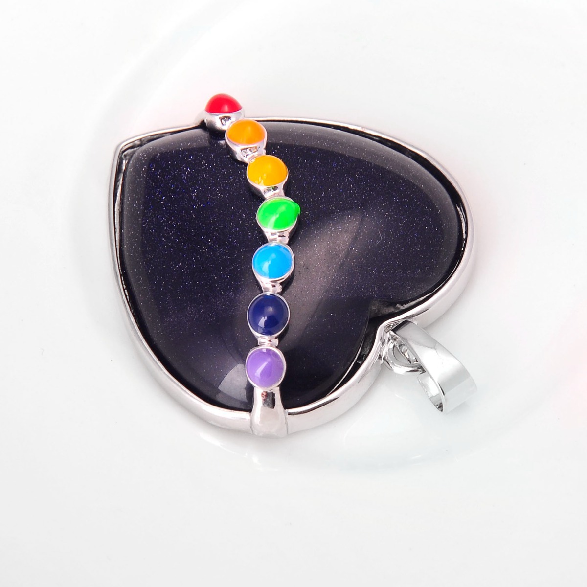 7 Chakra Heart Gemstone Pendant