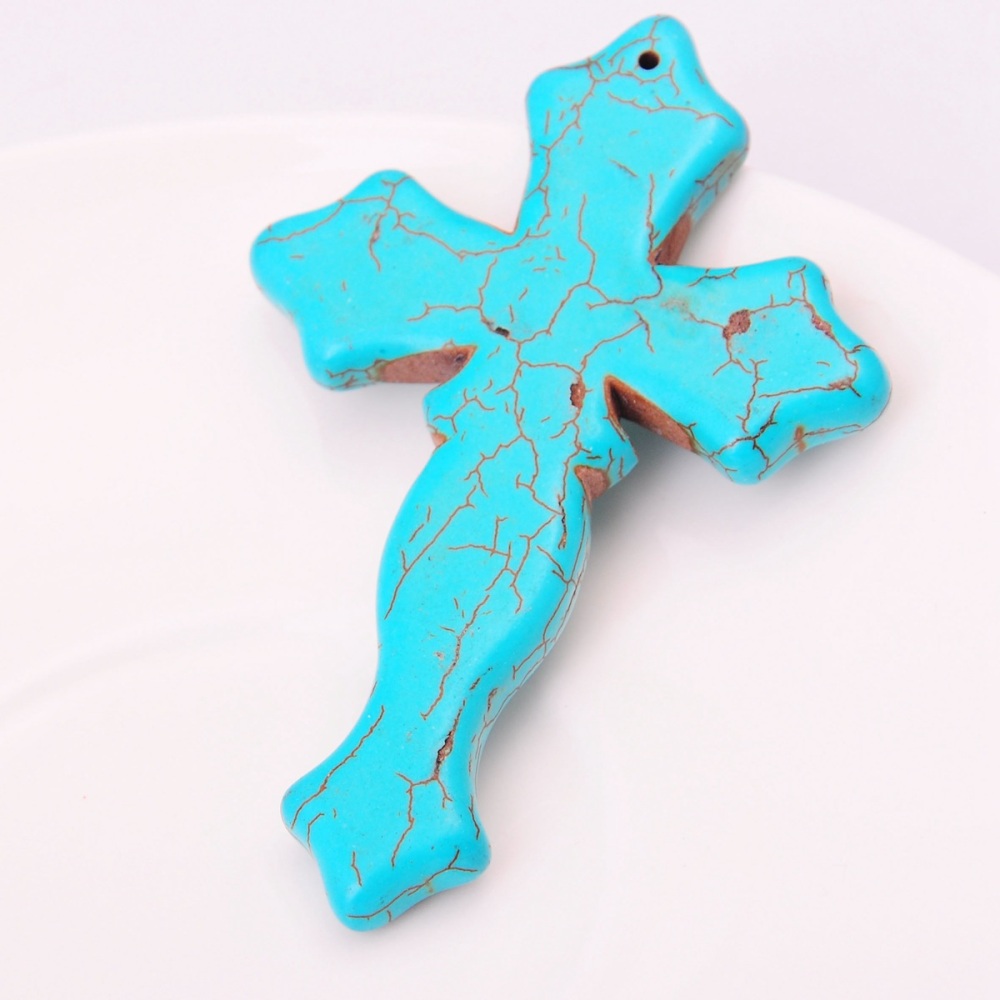 75X50MM Turquoise Cross Pendant
