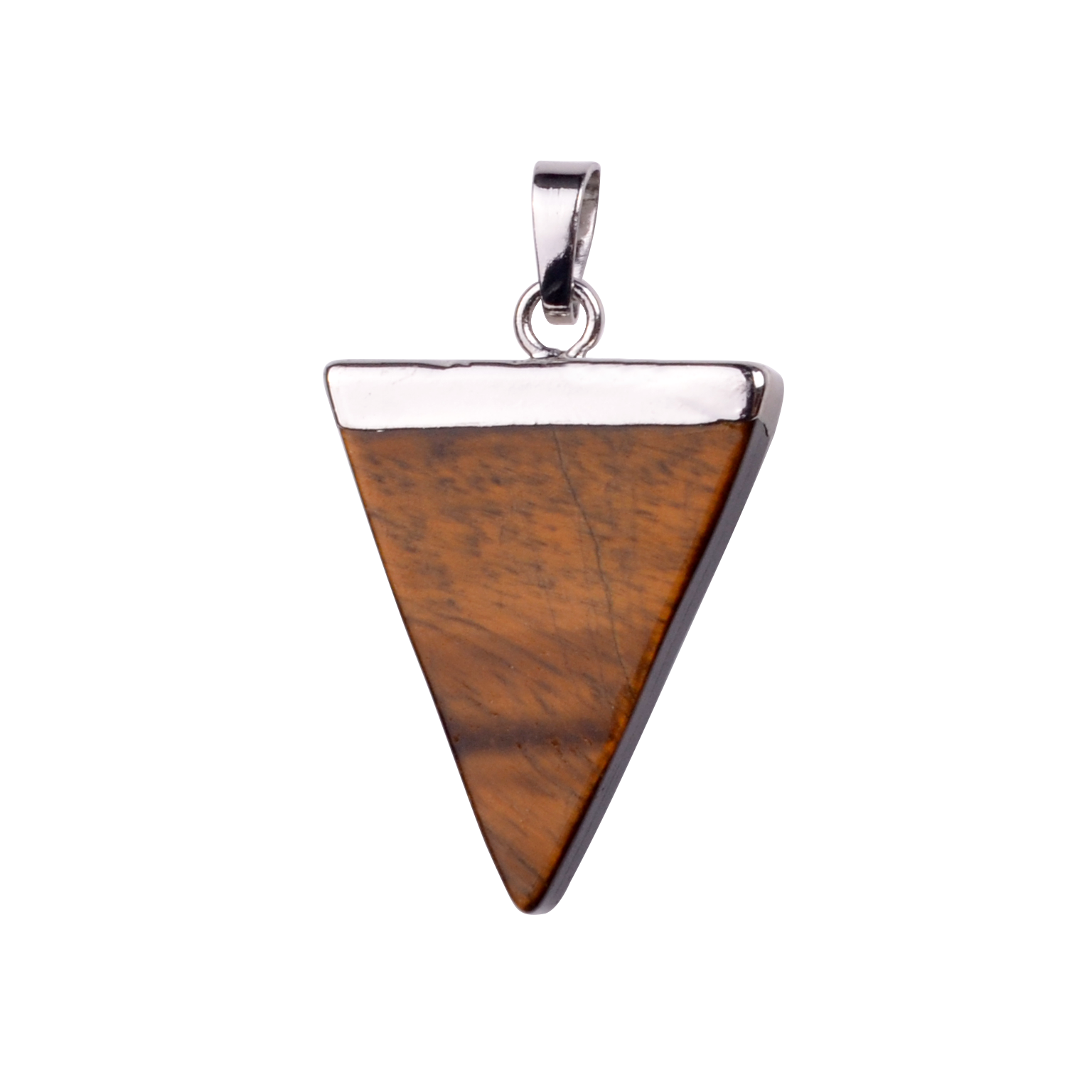 Gold / Silver Triangle Gemstone Pendant 25x30mm