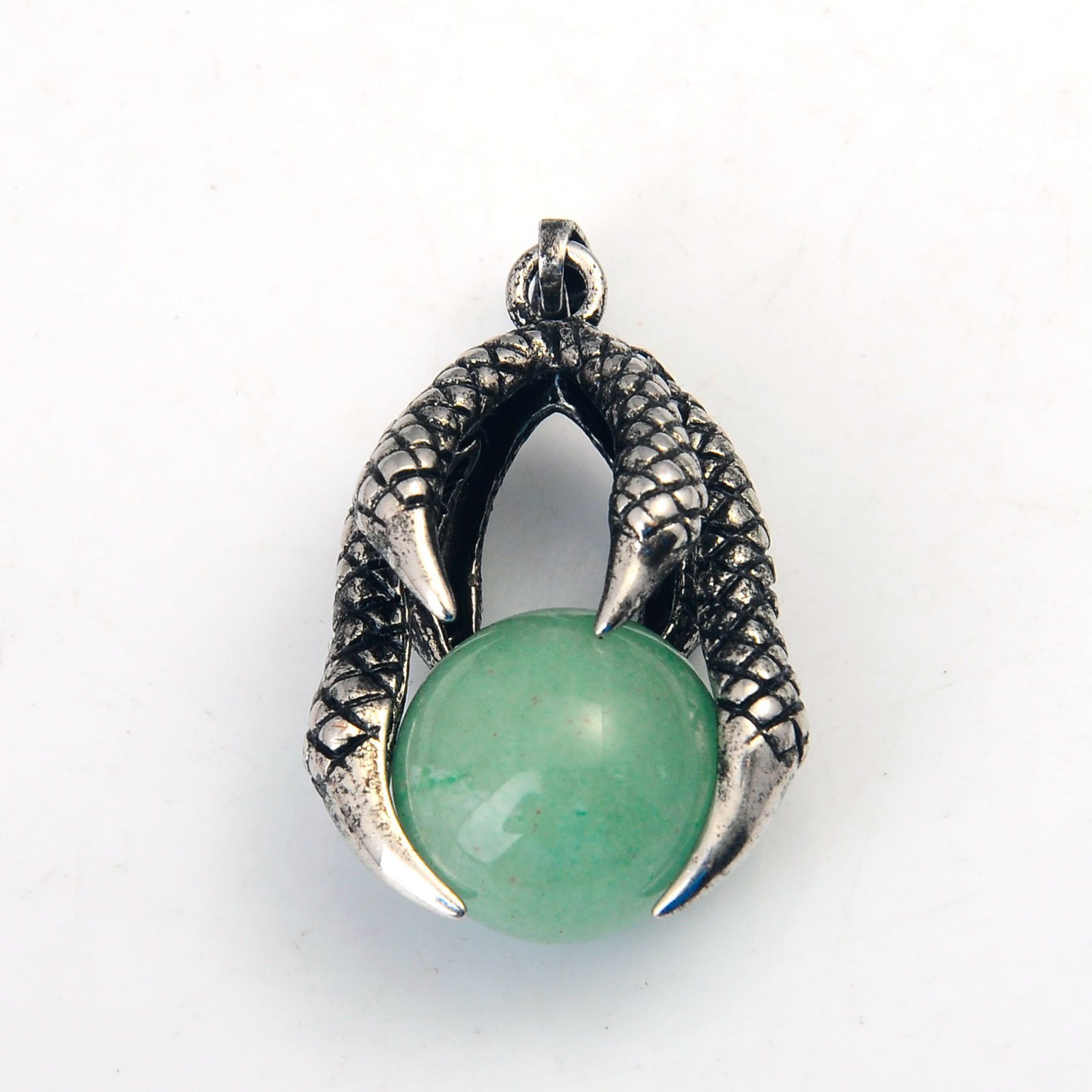 Gemstone Ball Stainless Steel Dragon Claw Pendant