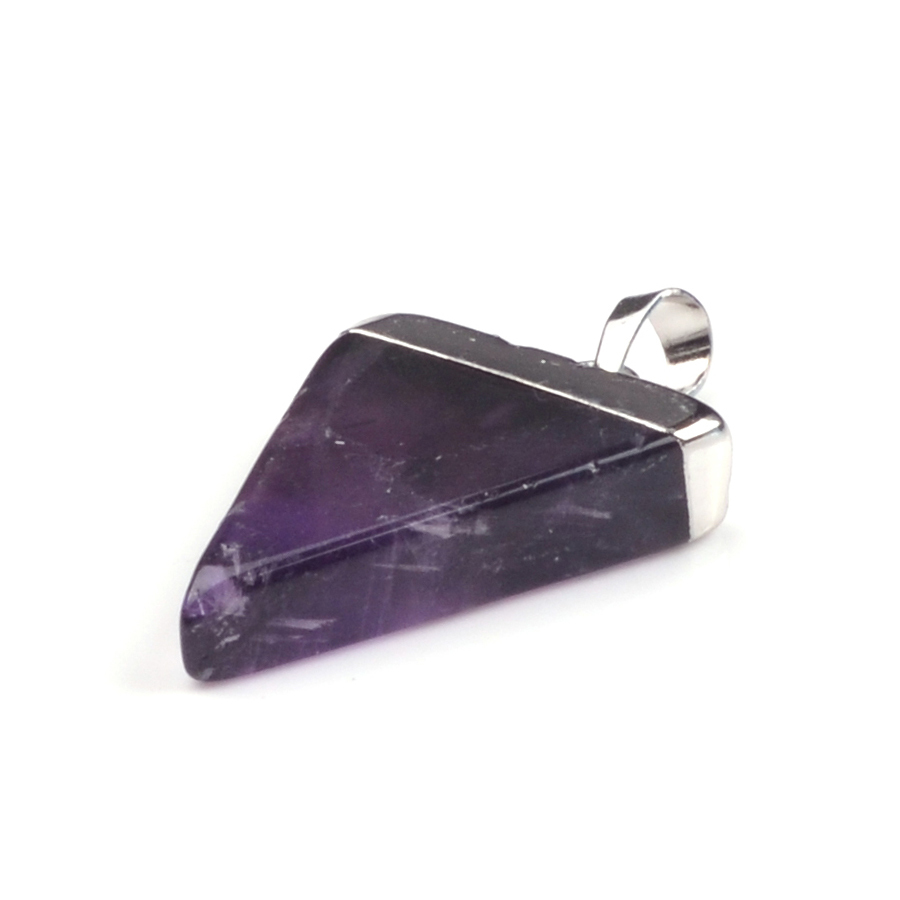 Gold / Silver Triangle Gemstone Pendant 25x30mm