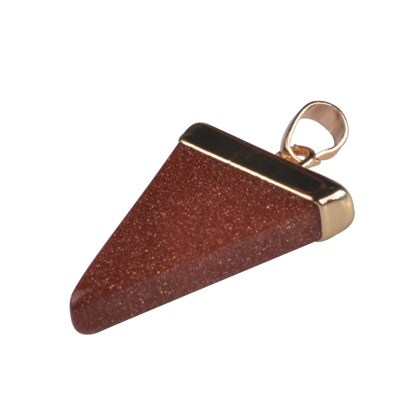 Gold / Silver Triangle Gemstone Pendant 25x30mm