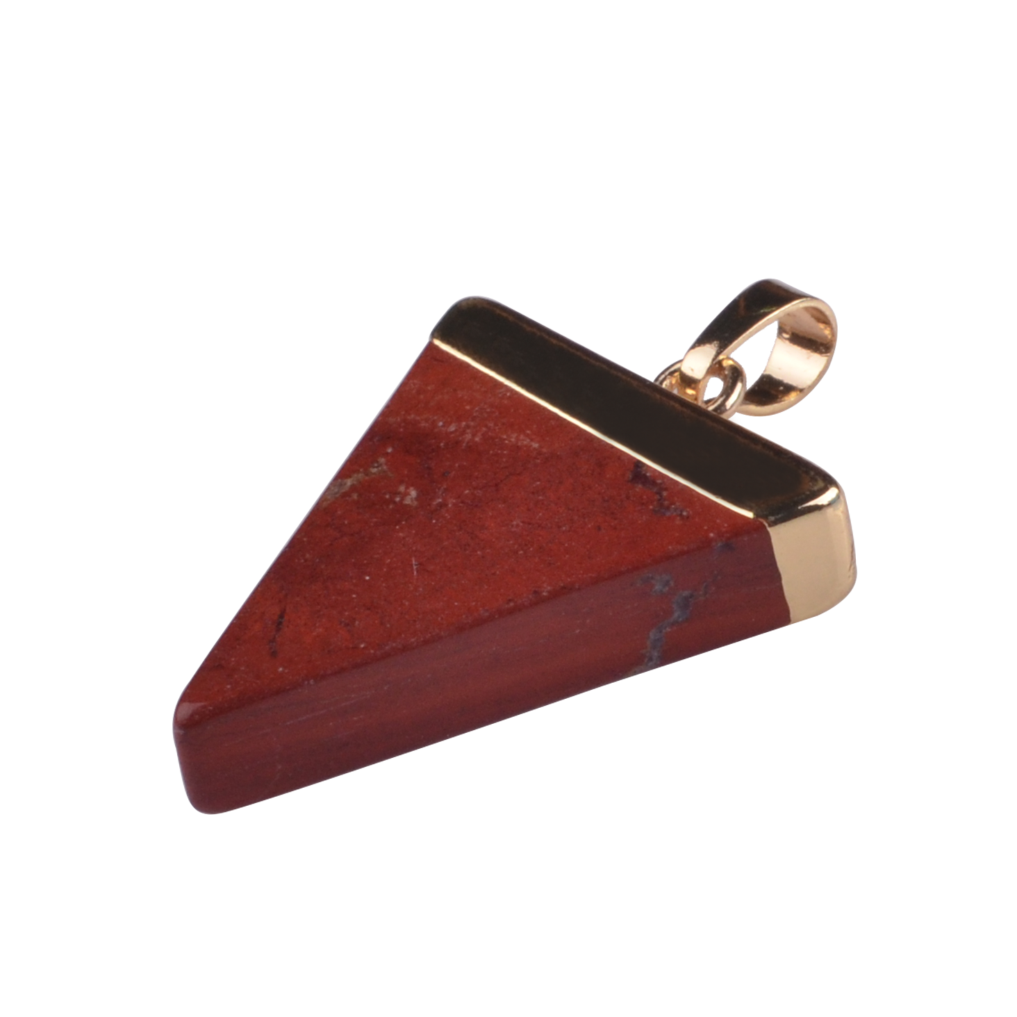 Gold / Silver Triangle Gemstone Pendant 25x30mm