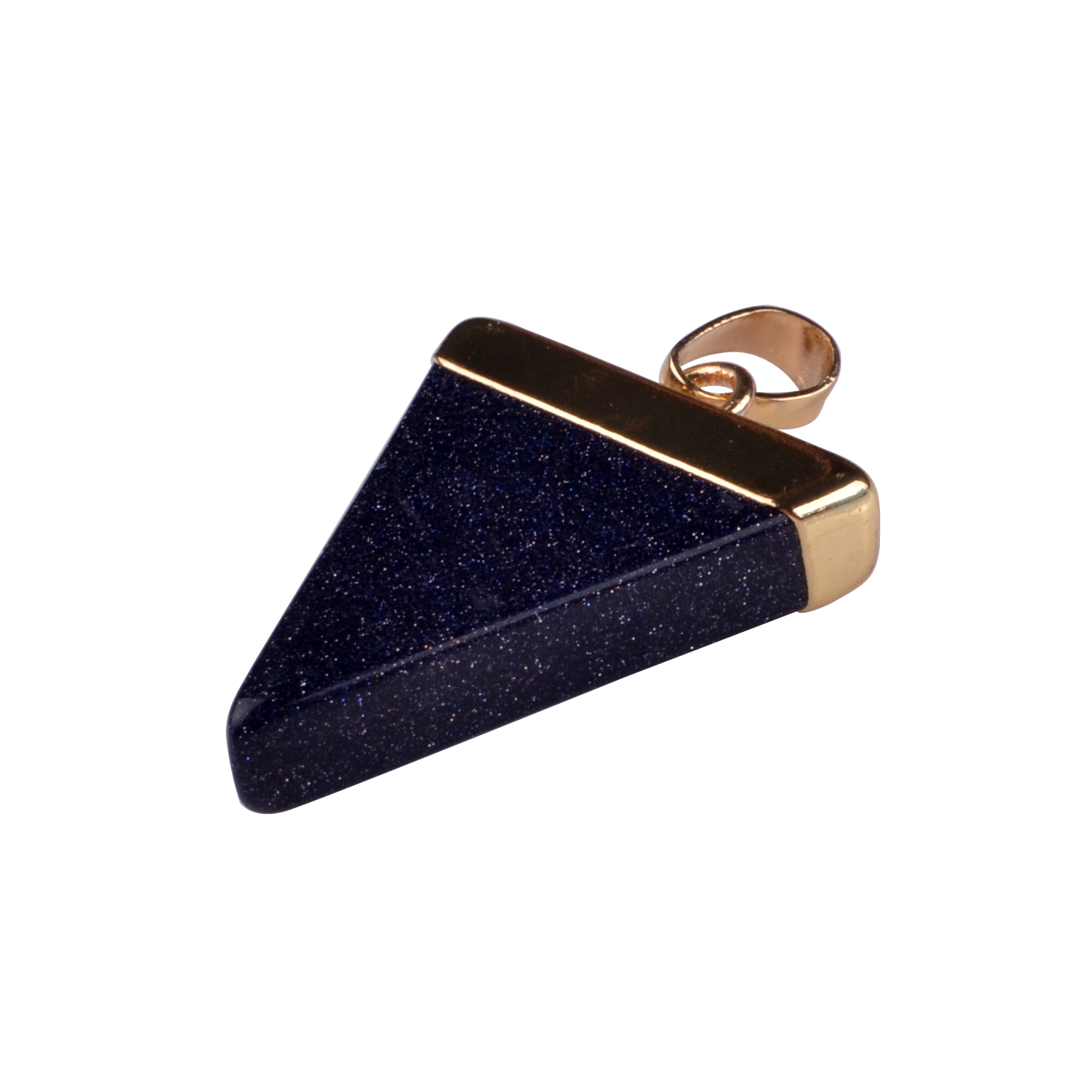 Gold / Silver Triangle Gemstone Pendant 25x30mm