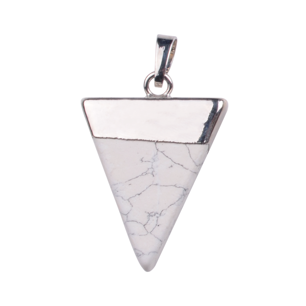 Gold / Silver Triangle Gemstone Pendant 25x30mm