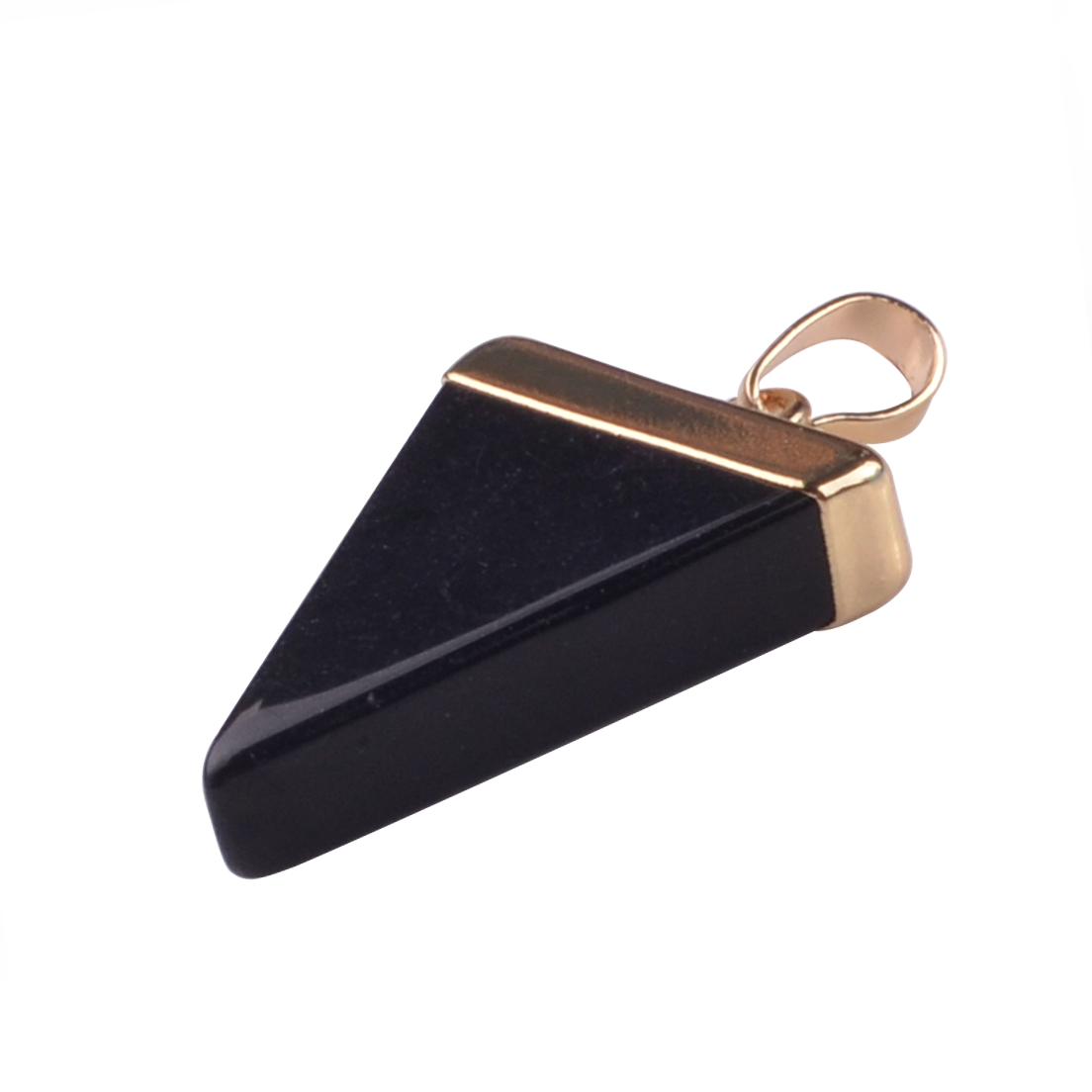 Gold / Silver Triangle Gemstone Pendant 25x30mm