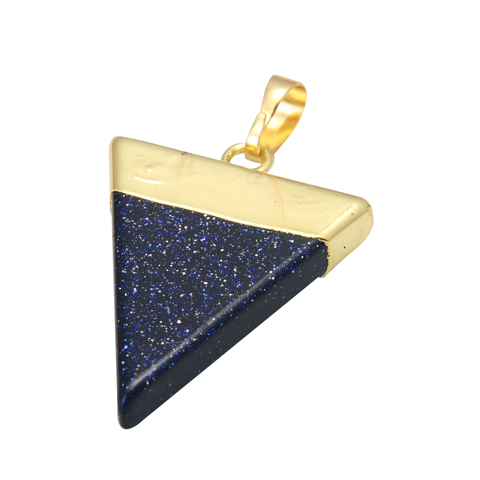 Gold / Silver Triangle Gemstone Pendant 25x30mm
