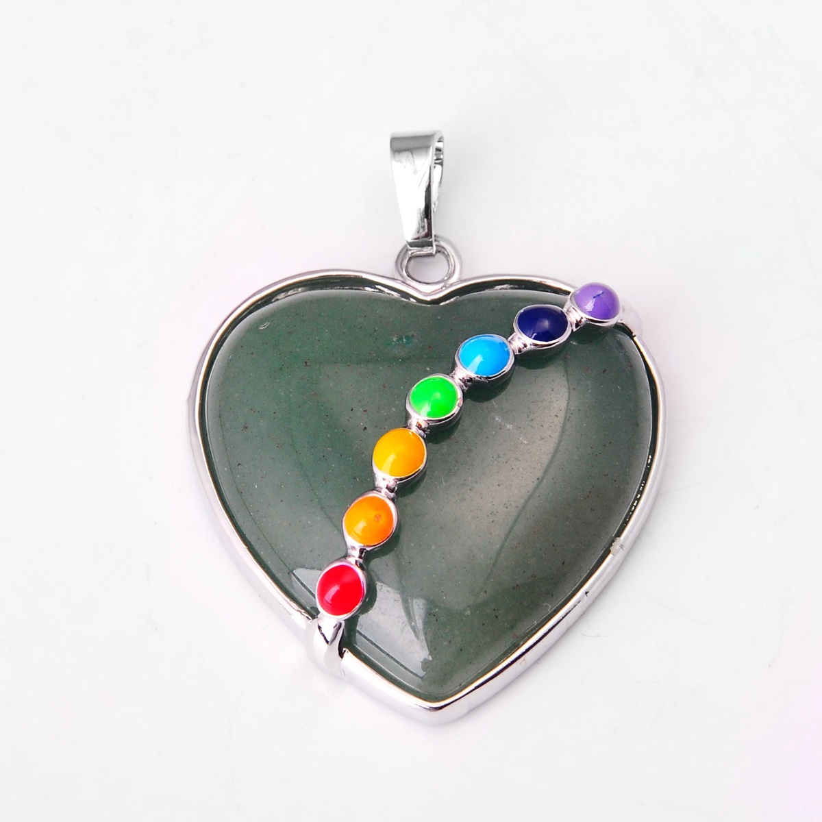 7 Chakra Heart Gemstone Pendant