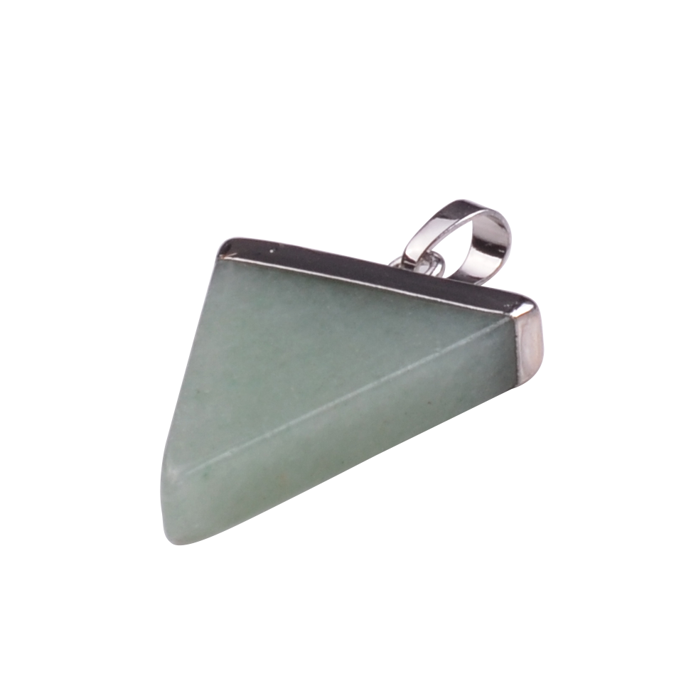 Gold / Silver Triangle Gemstone Pendant 25x30mm