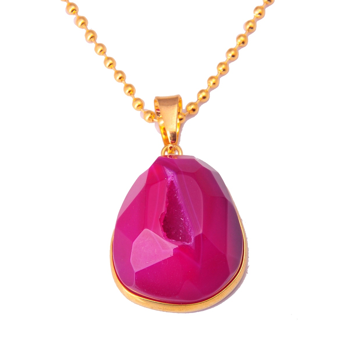 Natural Agate Crystal Cave Pendant
