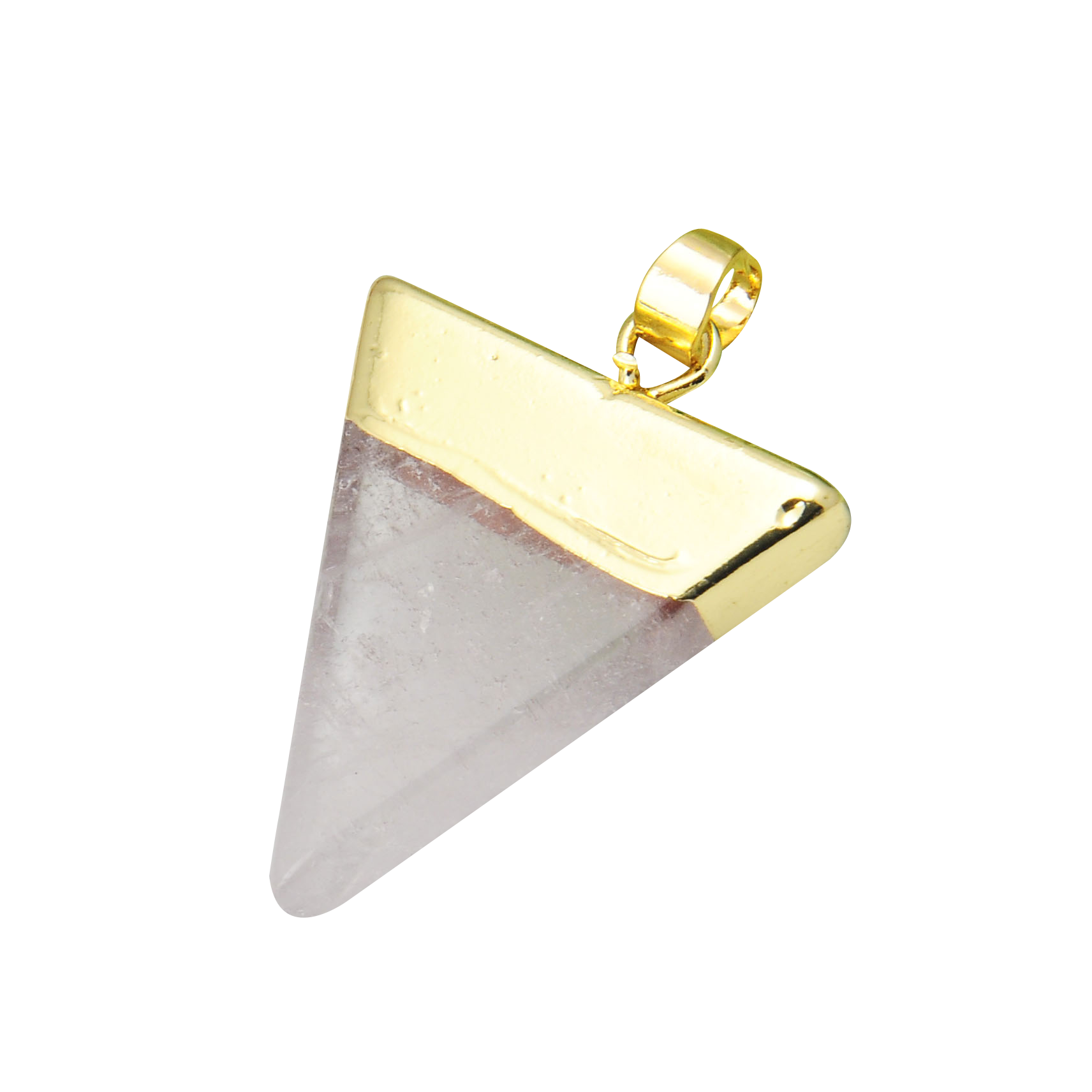 Gold / Silver Triangle Gemstone Pendant 25x30mm