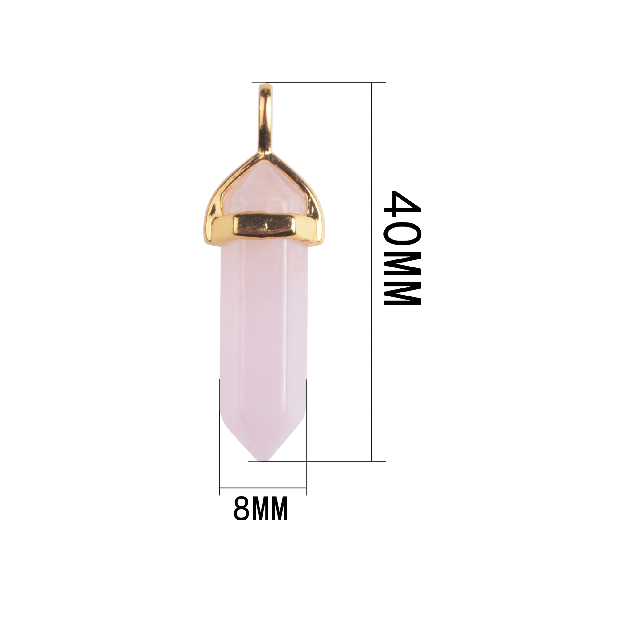 Gold & Silver Hexagonal Cylinder Gemstone Pendant