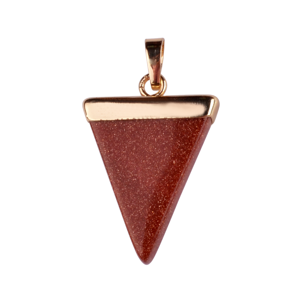Gold / Silver Triangle Gemstone Pendant 25x30mm