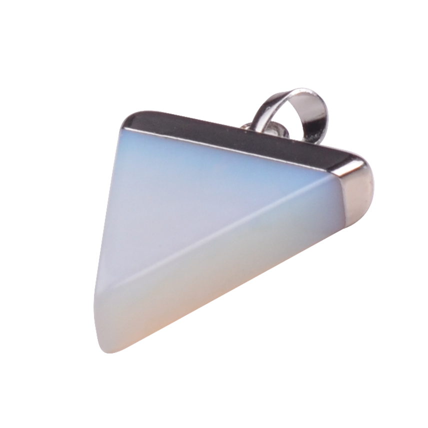 Gold / Silver Triangle Gemstone Pendant 25x30mm