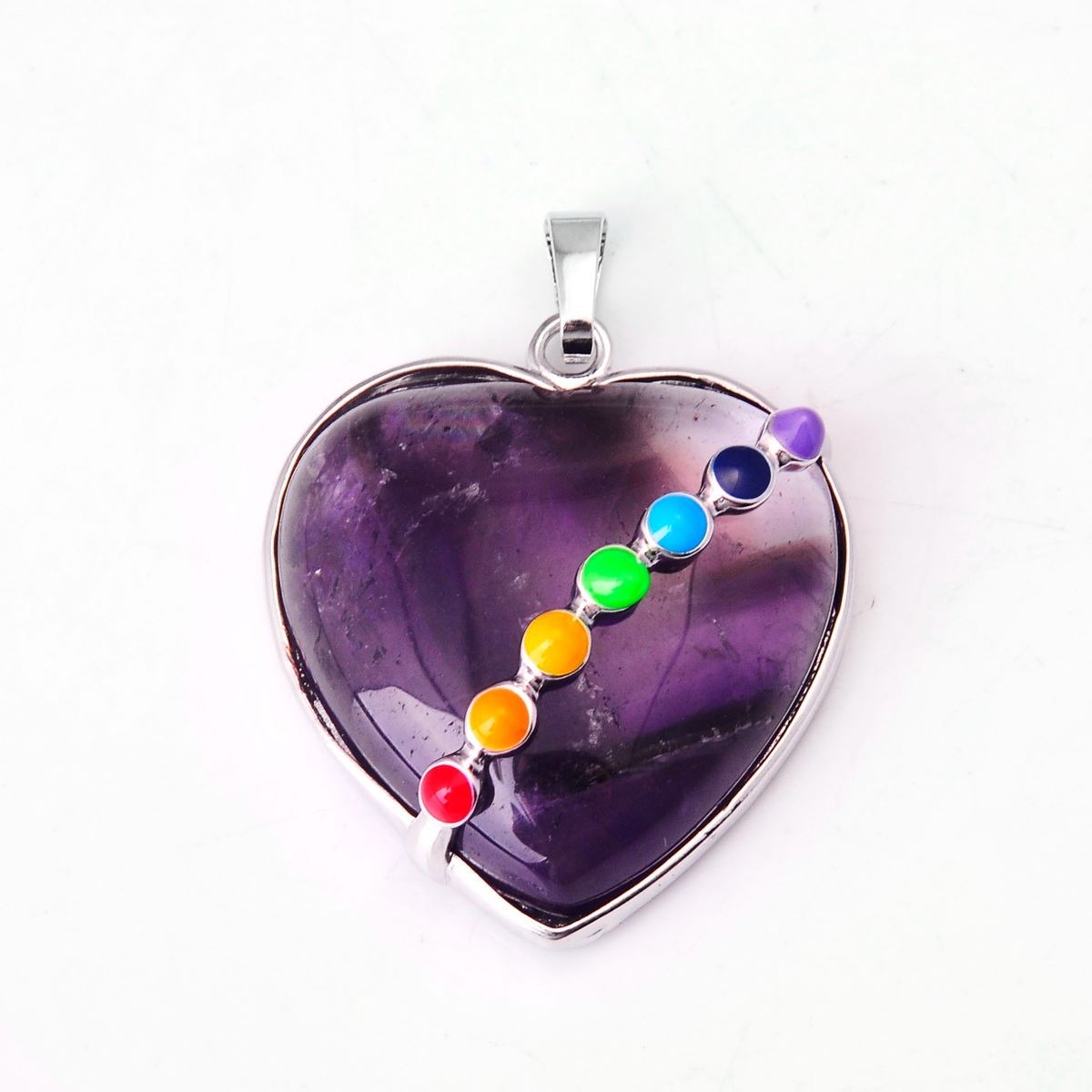 7 Chakra Heart Gemstone Pendant
