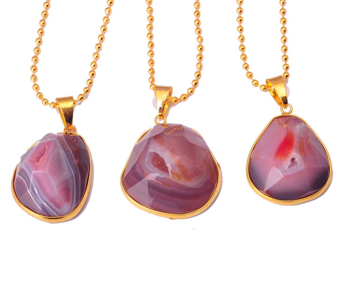 Natural Agate Crystal Cave Pendant