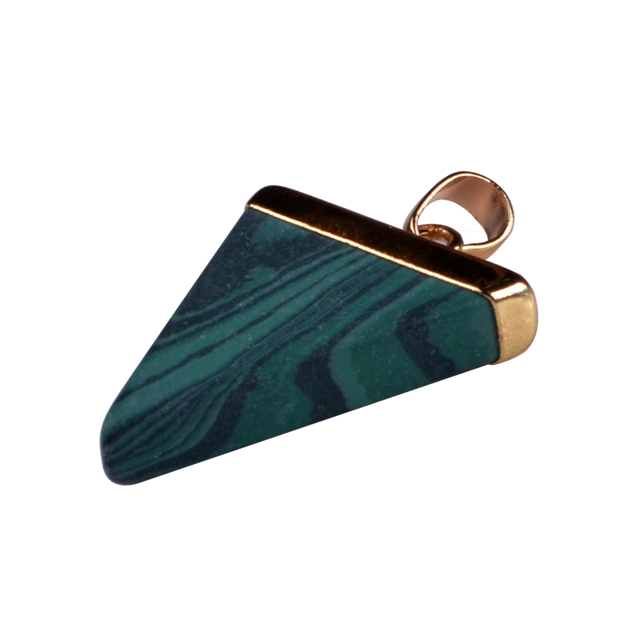 Gold / Silver Triangle Gemstone Pendant 25x30mm