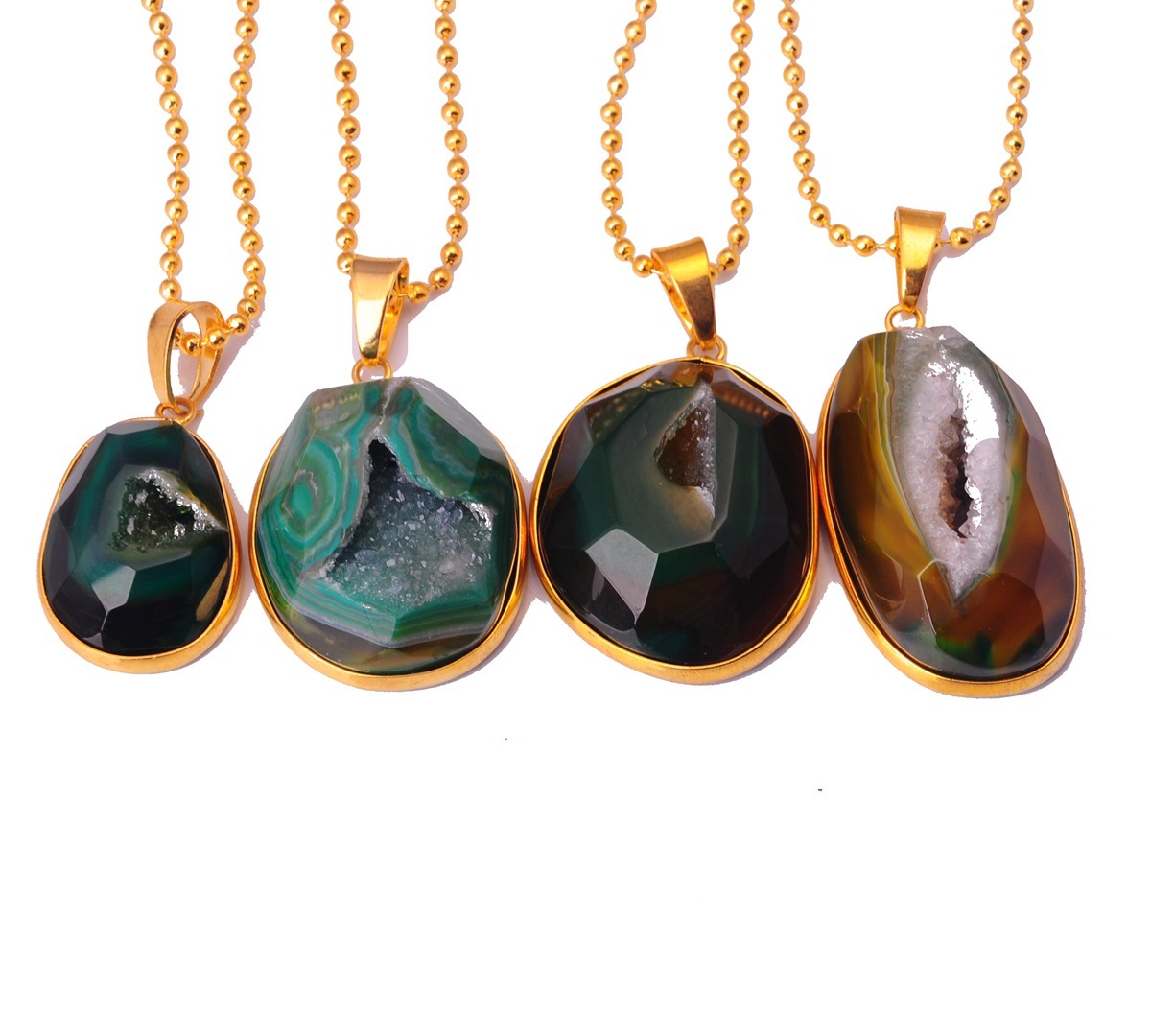 Natural Agate Crystal Cave Pendant
