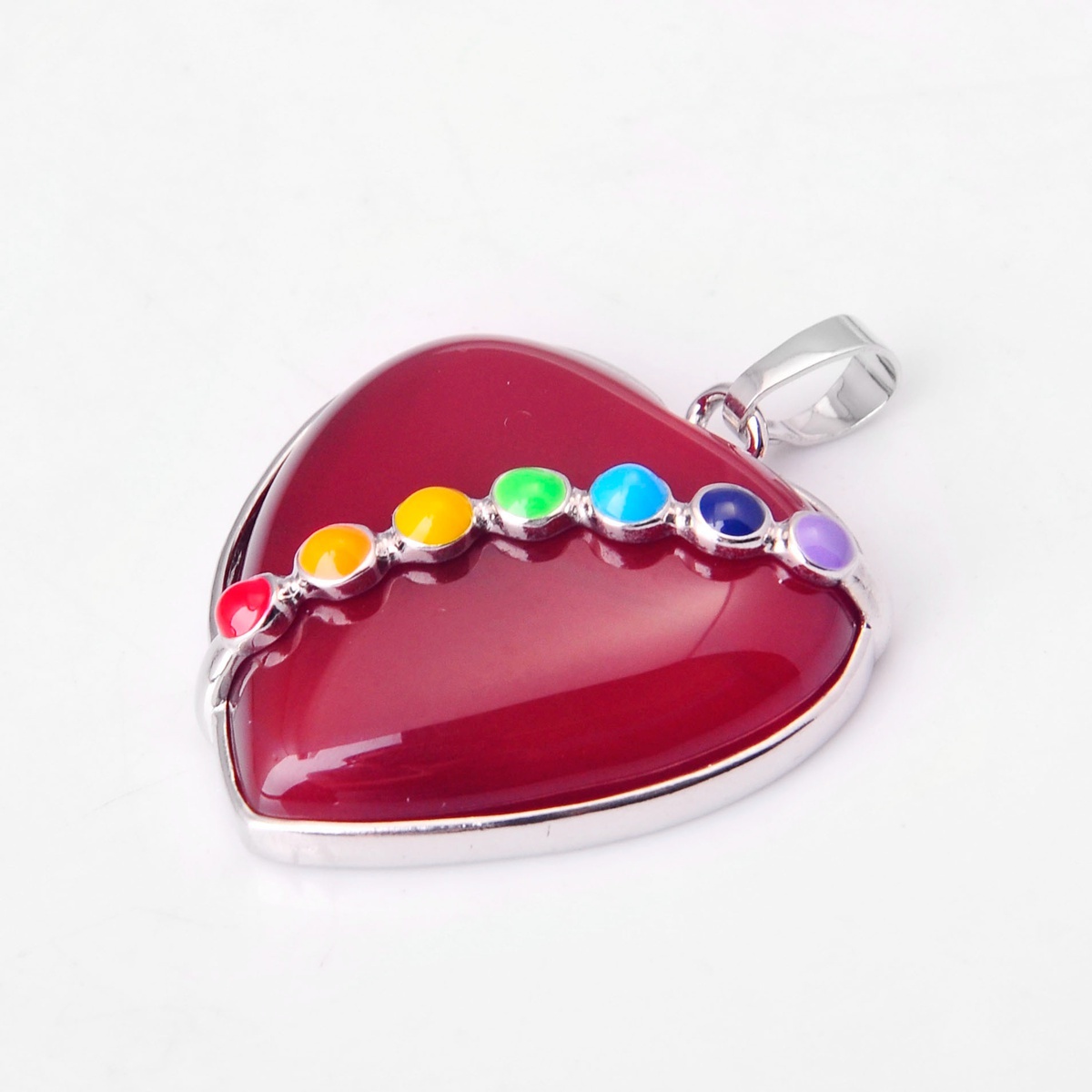 7 Chakra Heart Gemstone Pendant
