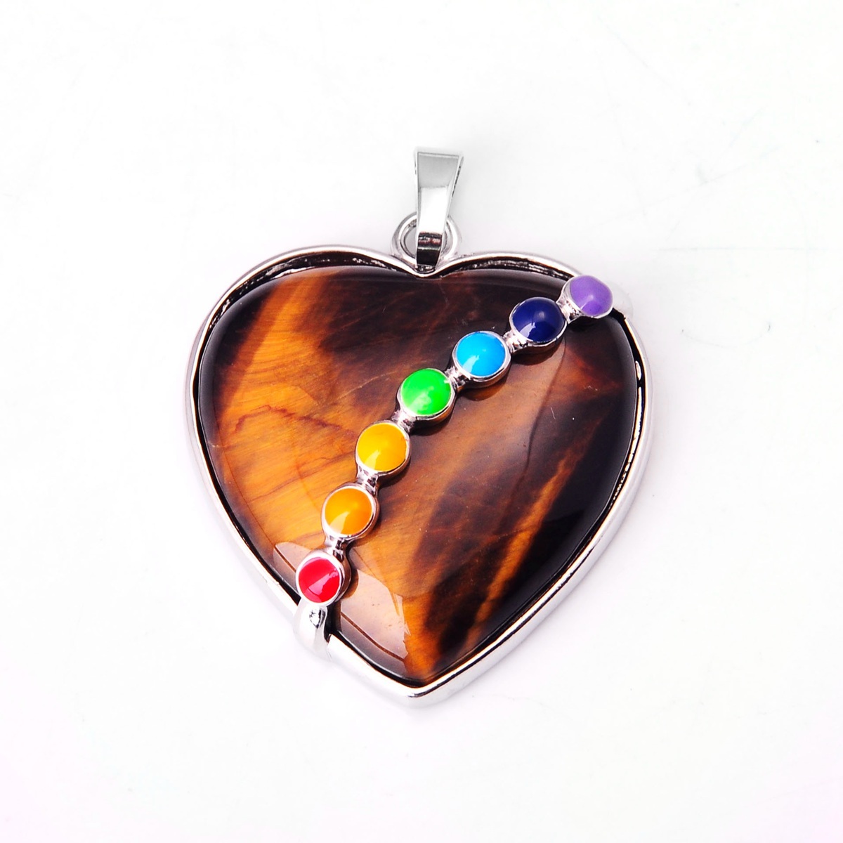 7 Chakra Heart Gemstone Pendant