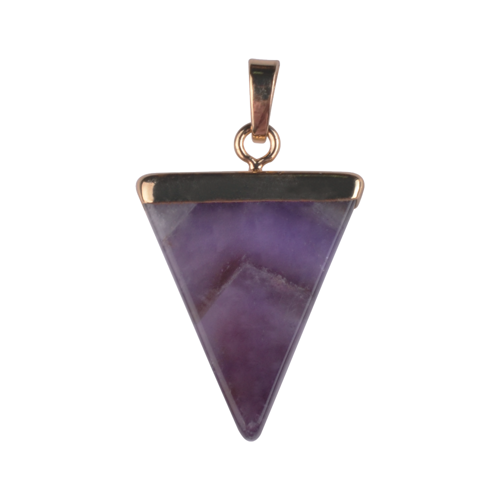 Gold / Silver Triangle Gemstone Pendant 25x30mm