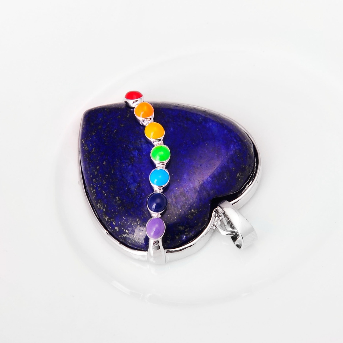 7 Chakra Heart Gemstone Pendant