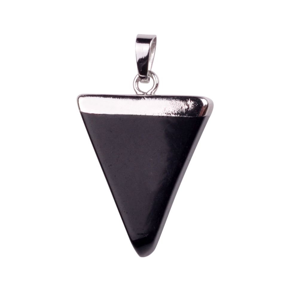Gold / Silver Triangle Gemstone Pendant 25x30mm