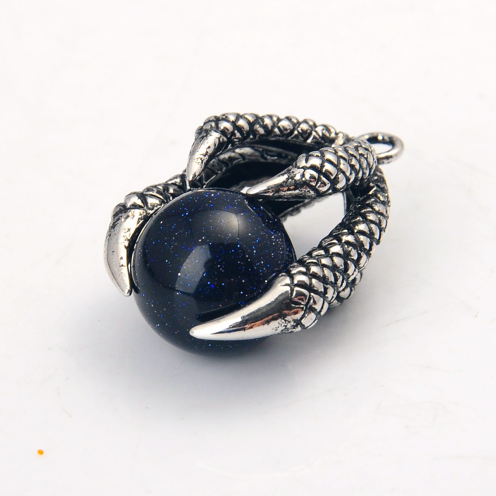 Gemstone Ball Stainless Steel Dragon Claw Pendant