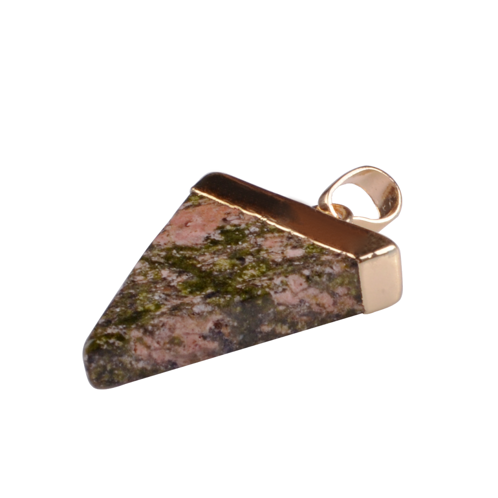 Gold / Silver Triangle Gemstone Pendant 25x30mm
