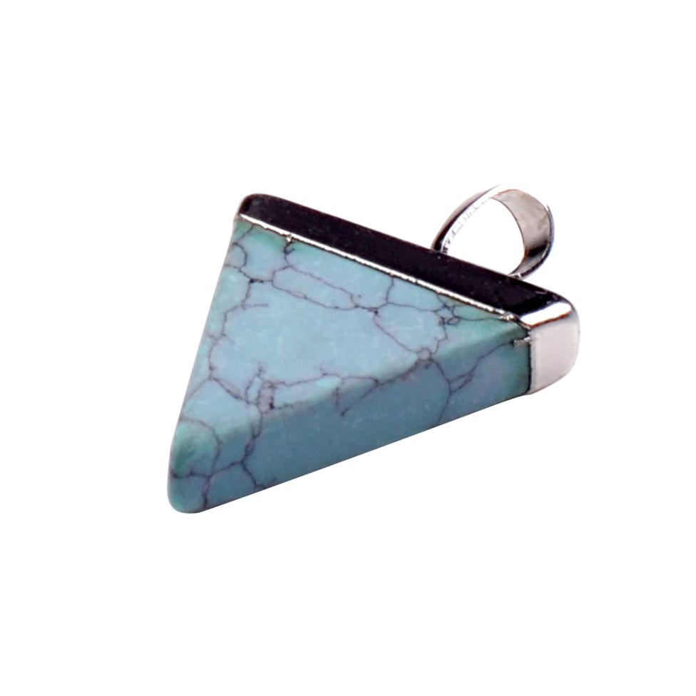 Gold / Silver Triangle Gemstone Pendant 25x30mm