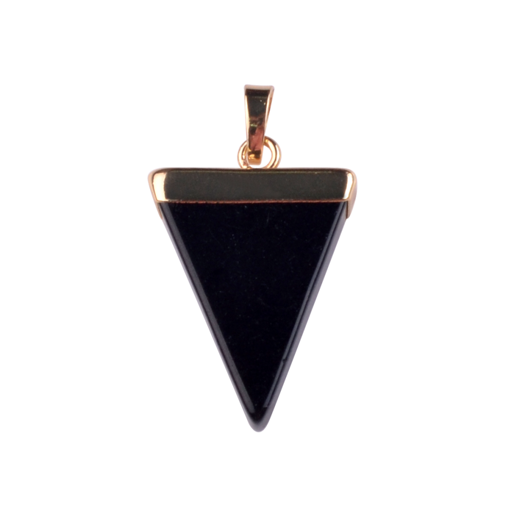Gold / Silver Triangle Gemstone Pendant 25x30mm