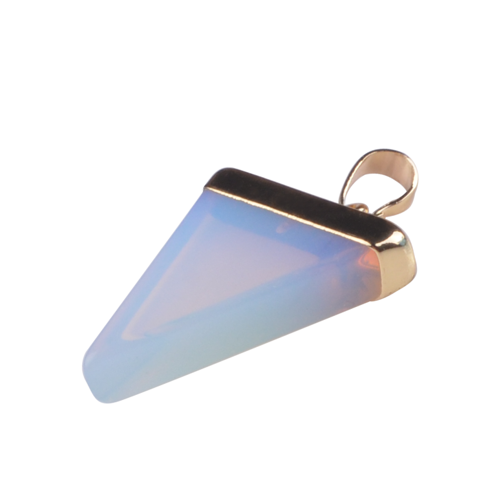 Gold / Silver Triangle Gemstone Pendant 25x30mm