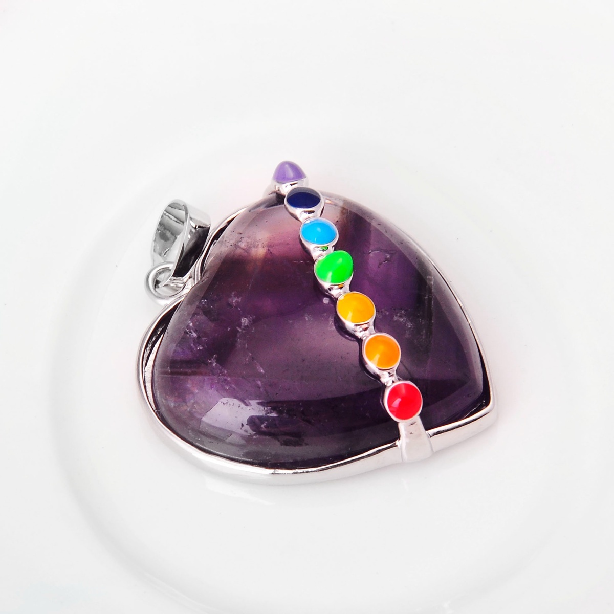 7 Chakra Heart Gemstone Pendant