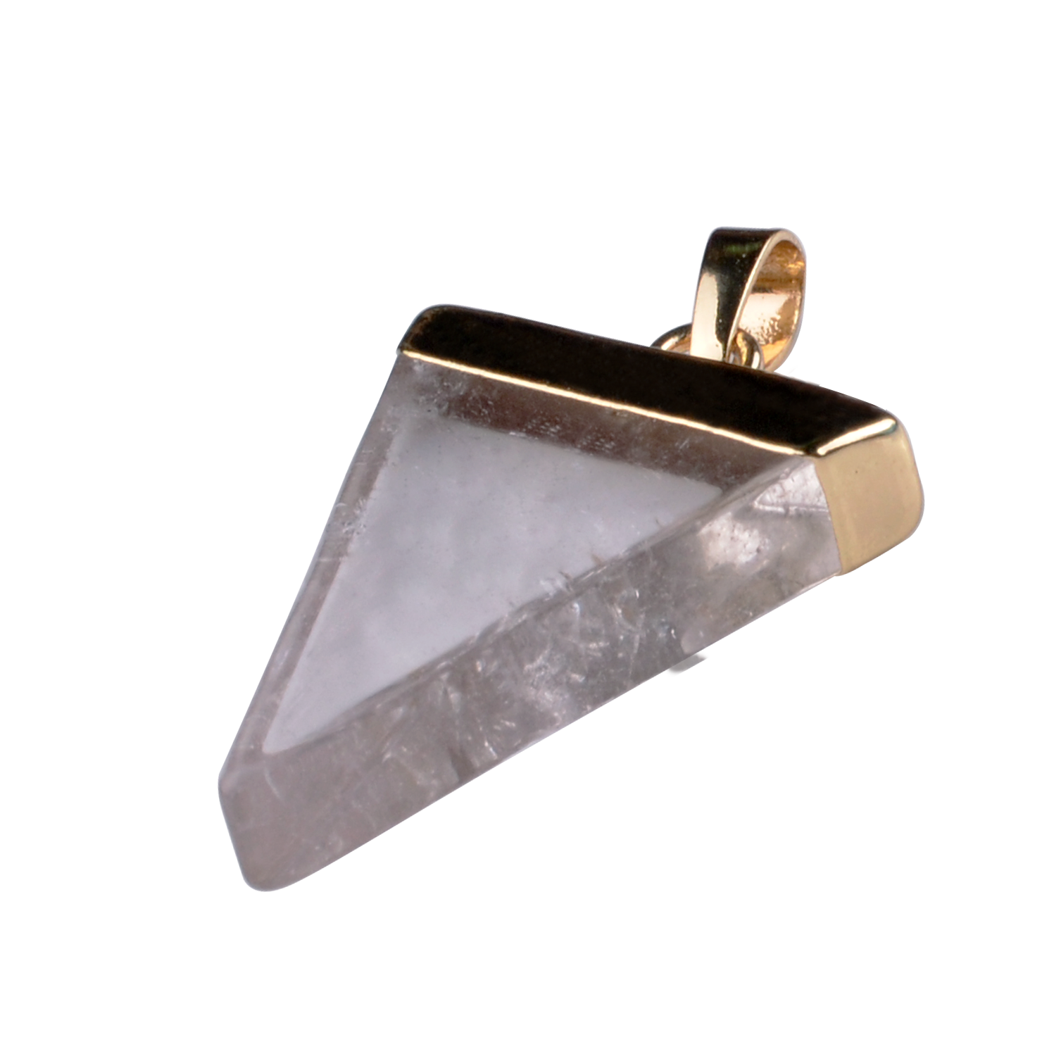 Gold / Silver Triangle Gemstone Pendant 25x30mm