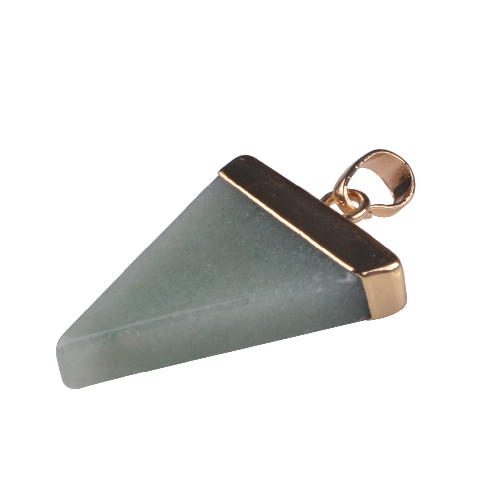 Gold / Silver Triangle Gemstone Pendant 25x30mm
