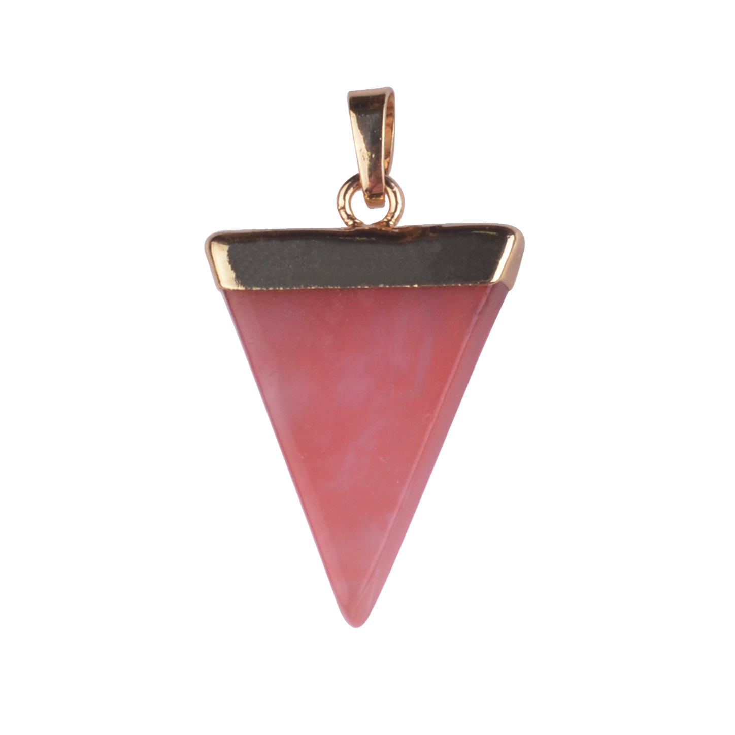 Gold / Silver Triangle Gemstone Pendant 25x30mm