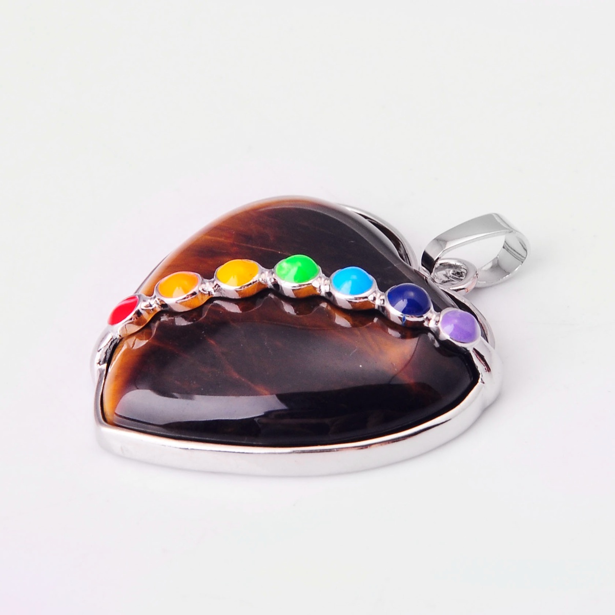 7 Chakra Heart Gemstone Pendant